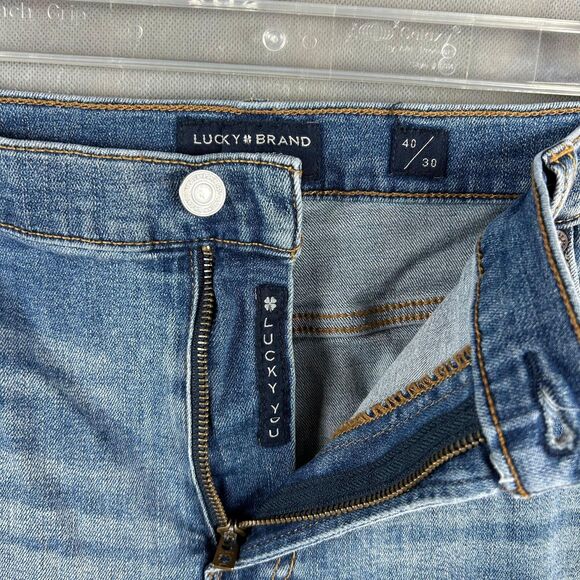 Lucky Brand Men's Mid Rise Slim Denim Blue Jeans 40/30 Straight 5-Pocket Design - Picture 9 of 9